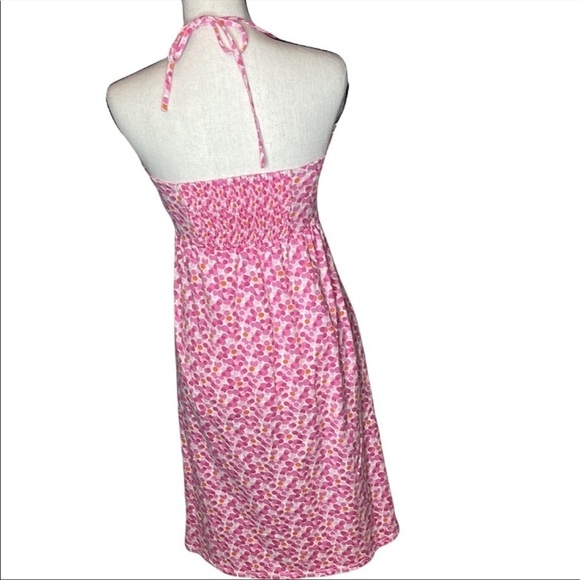 VINTAGE Lilly Pulitzer Dot Halter Summer Dress Small Orange Pink Cotton EUC - Picture 2 of 12